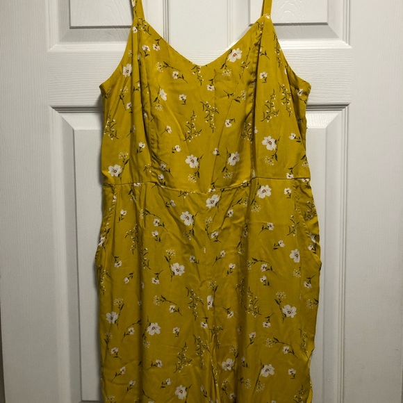 Old Navy Pants - Old Navy Yellow Floral Jumpsuit